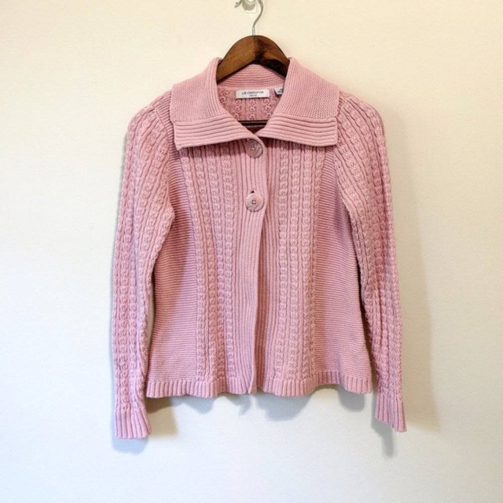Liz Claiborne Pink Petite Long Sleeve Sweater